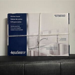AquaSource Kitchen Faucet Stainless Steel Finish W/ Pull Out Side Spray #0756560